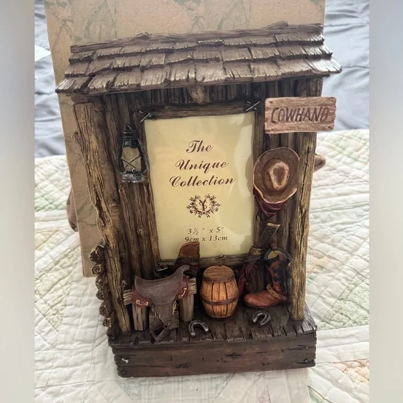 Rustic Western Light Up Picture Frame Cowboy Ranch Decor Lantern Cowhand Cabin - Picture 2 of 11